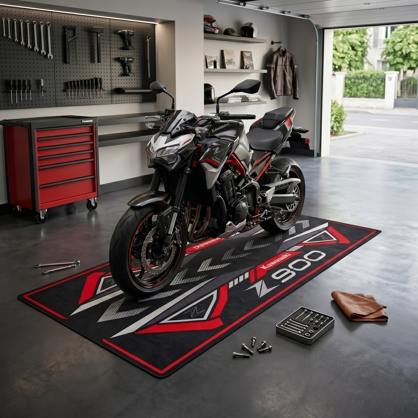 Tapis de sol moto - Personnalisé